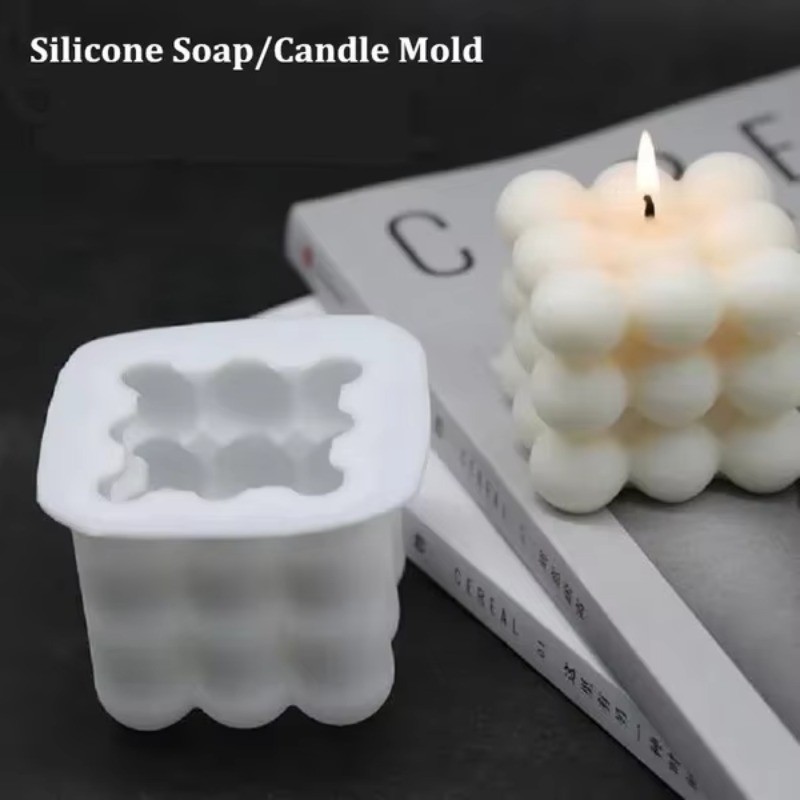 

3D Cube Rubik's Cube Silicone Mold DIY Candle Soap Making Resin Gypsum Decoration Molds Home Kitchen Candy Chocolate Mould