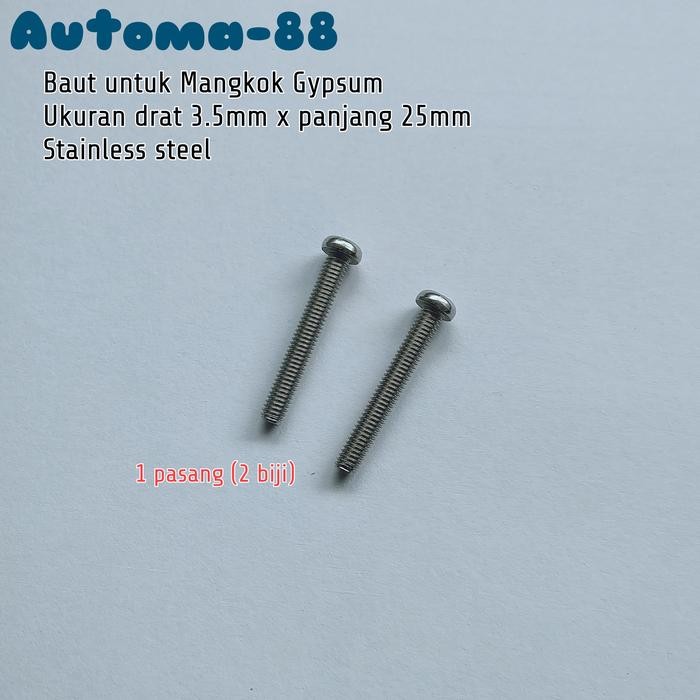 LT68 - Baut 2 biji untuk inbowdus mangkok gypsum A195 A196 A197 saklar stop kontak listrik obeng kem