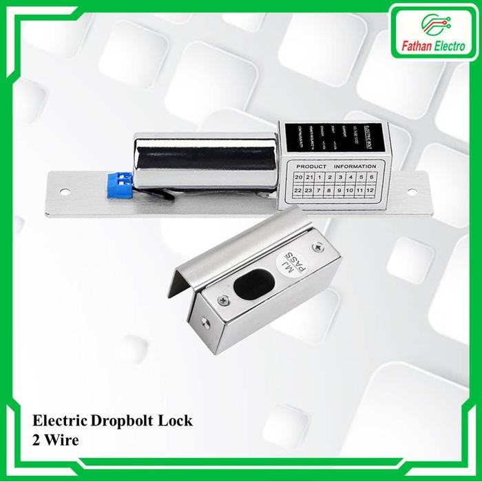 

Dropbolt Lock 2 Wire Electric Drop bolt 2 Kabel + Bracket U Kecil