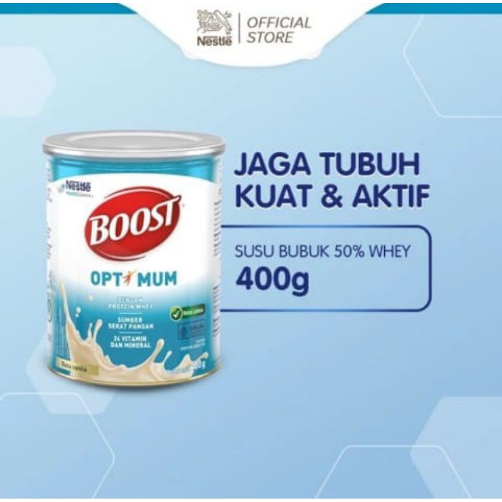 

NESTLE BOOST Optimum Susu Nutrisi Vanila Dewasa dan Lansia Kaleng 400g