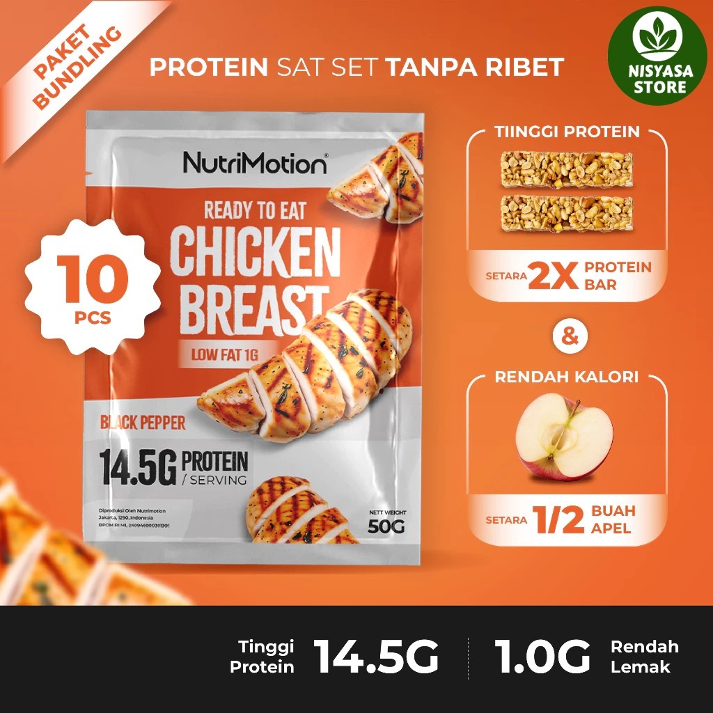 

Paket Bundling 10pcs NUtrimotion Dada Ayam Tinggi Protein Ready to Eat Rendah Lemak & Kalori Dengan Rasa Blackpepper