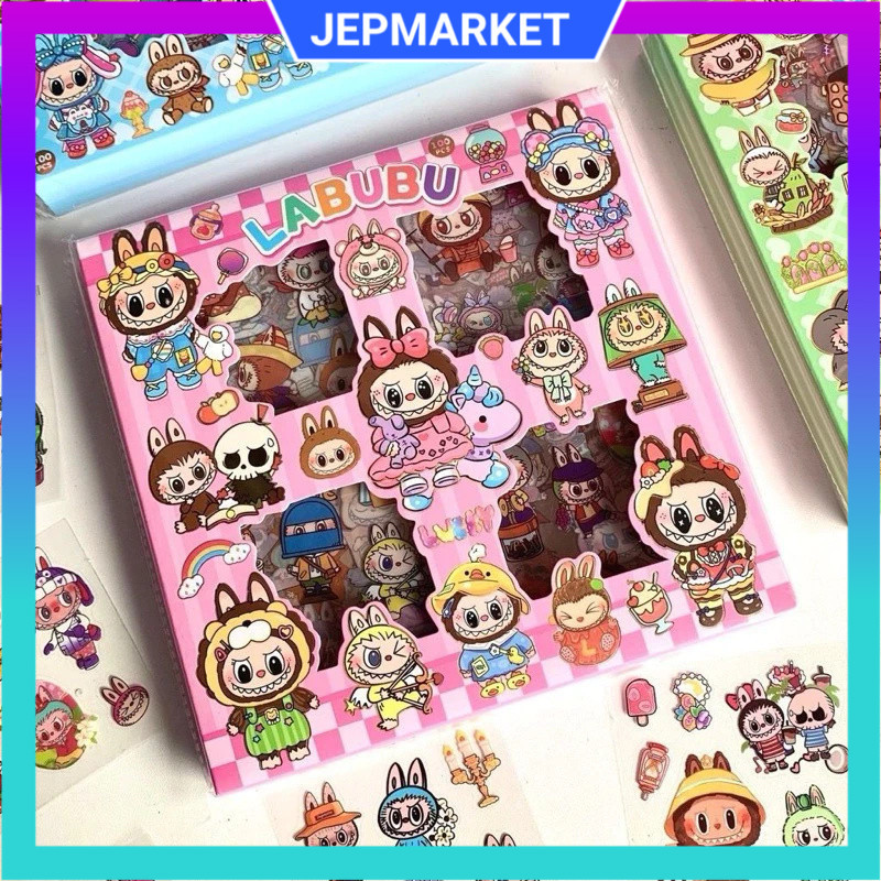 

Stiker motif labubu 100lembar / Stiker Labubu Snoppy Paw Ptrol Masu Motif Kartun / stiker lucu Anti Air / stiker labubu Dekorasi Handbook Scrapbook DIY