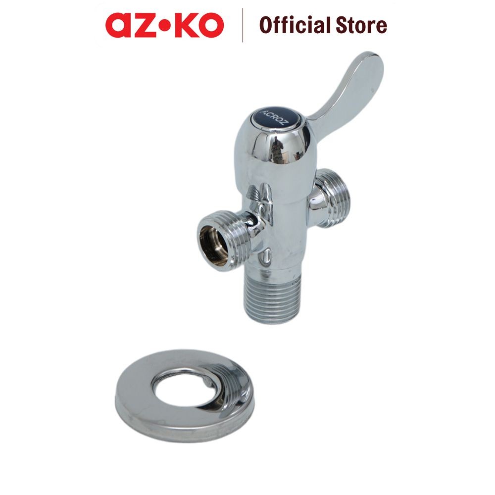 AZKO Acroz 1/2 inci Stop Keran Dua Cabang Brass T3007-F84 - Silver Valve Two Way Shower Valve Akseso