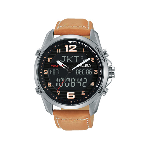 JAM TANGAN PRIA ALBA AZ4013 AZ4013X1 DIGITAL ANALOG LEATHER STRAP