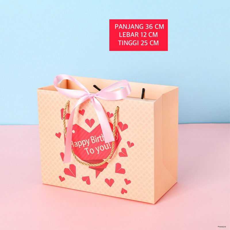 

PAPER BAG HAPPY BIRTHDAY 36 CM | HAMPERS BAG | KANTONG ULANG TAHUN