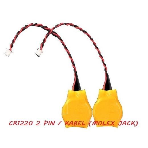 BATERAI BATTERY BATERE BATRE CMOS ACER IBM LENOVO HP CR1220 2 PIN KABEL LAPTOP NOTEBOOK .