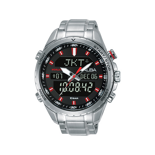JAM TANGAN PRIA ALBA ACTIVE AZ4061X1 DIGITAL STAINLESS