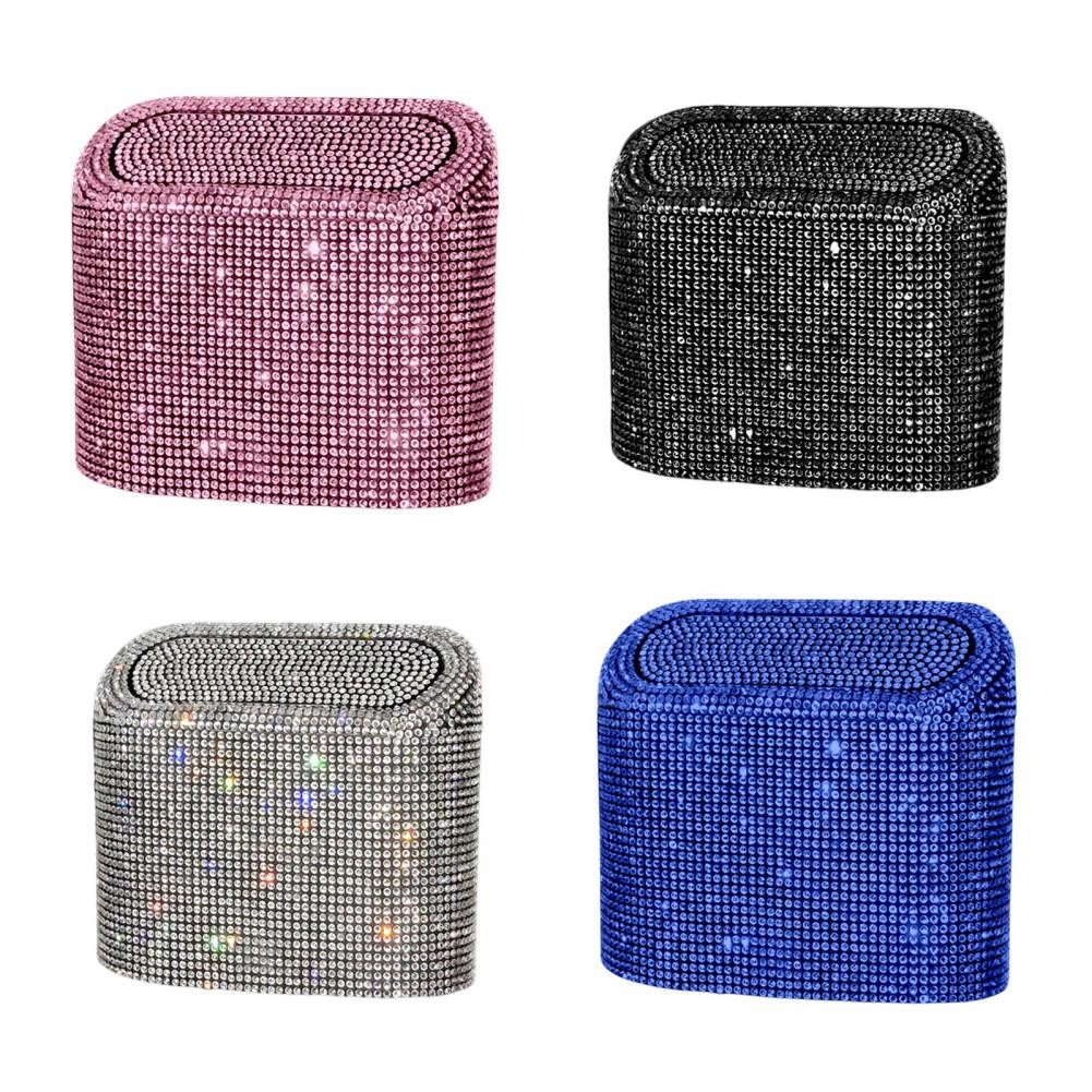 Glitter Trash Can Auto Supplies Storage Box Garbage Grabber Bling Rhinestone Interior Accessories Sq