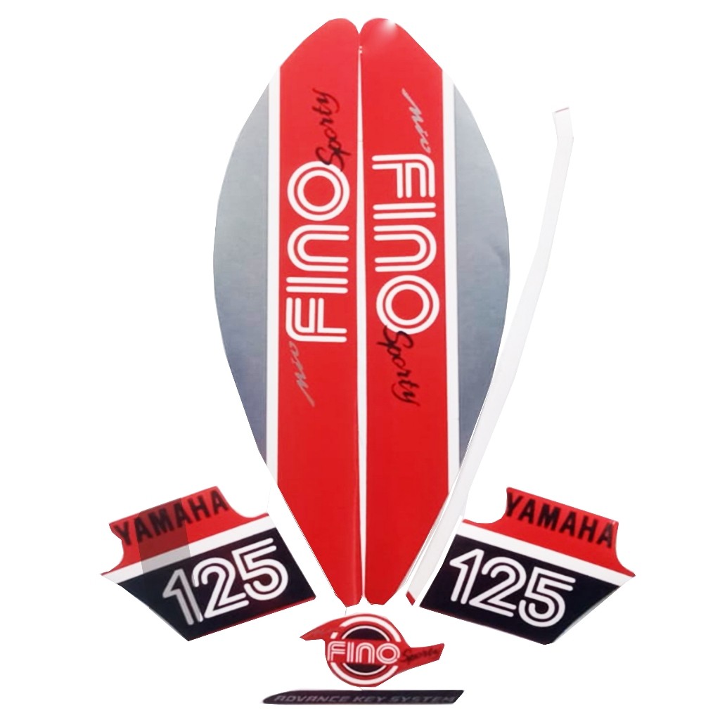 STIKER STRIPING STANDART YAMAHA FINO 125 SPORTY 2017 MERAH HITAM | STIKER BODY FINO 2017 |