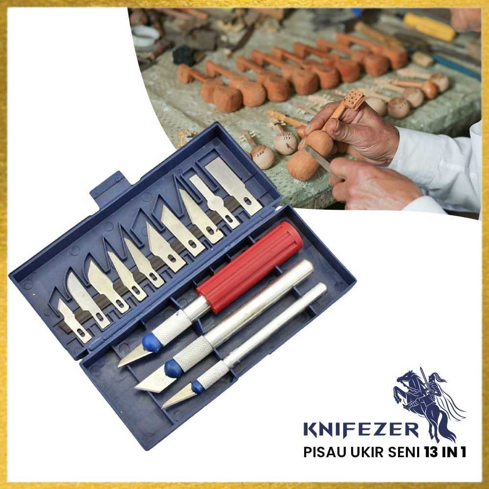 

KNIFEZER Set Pisau Ukir Seni 13 in 1 Crafting Knife 3 Handle - A-003