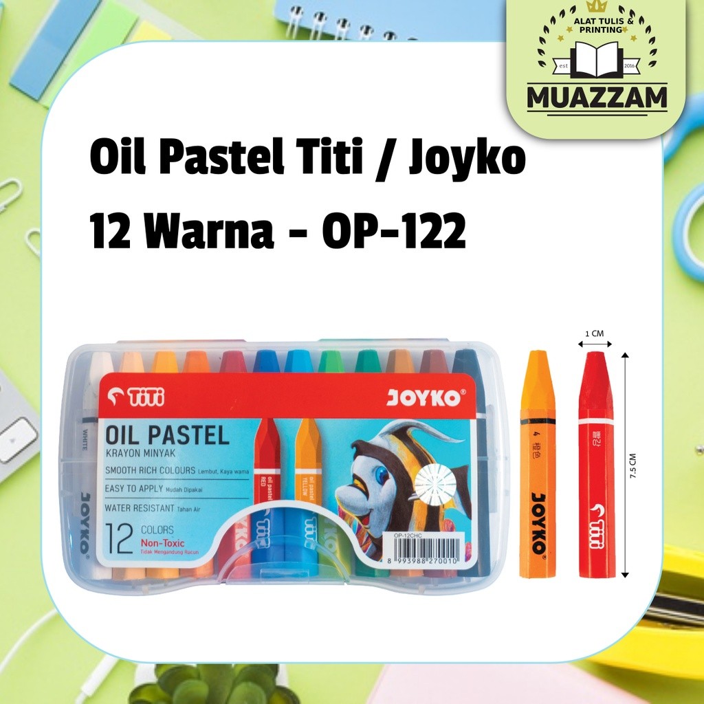 

Oil Pastel Krayon Minyak Joyko TiTi OP-12S 12 Warna Colors