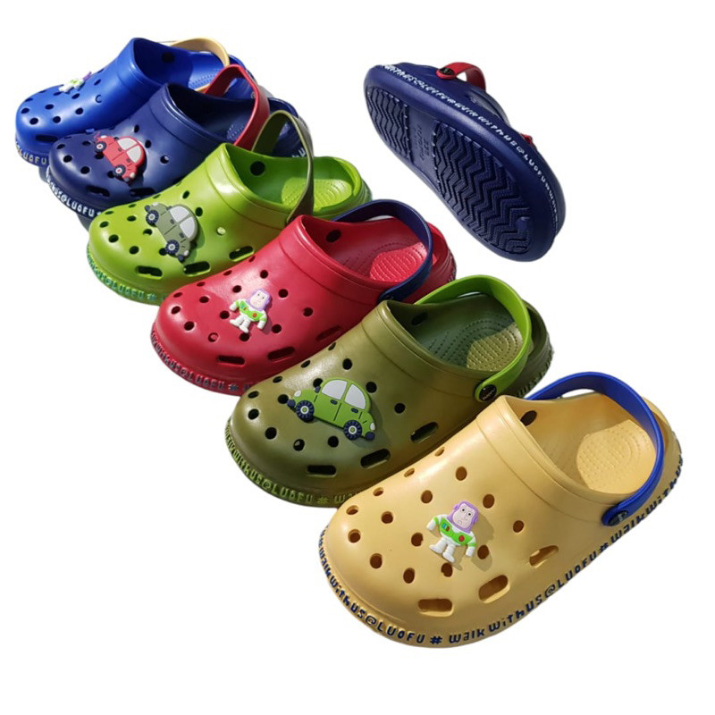 DT Luofu Sandal Selop Karet Empuk Impor Bakpau Anak Cowo Laki E8109 (AX3)