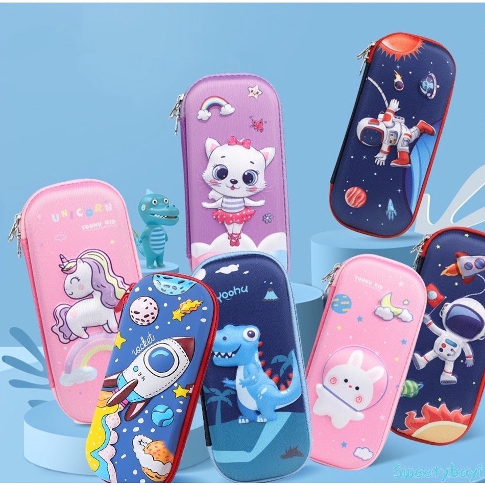 

ACEH.NSA 115536 Kotak Tempat Pensil Anak Sekolah 3D Waterproof Motif Karakter Kartun Cantik Princes