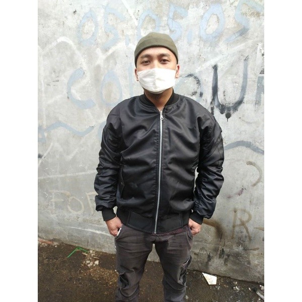 JAKET BOMBER HITAM TNI  - JAKET HITAM BOMBER - JAKET HITAM POLOS TNI