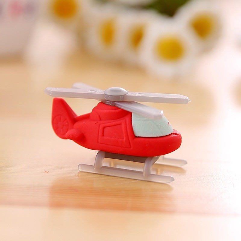 

1pc Creative Eraser Cartoon Helicopter Modeling Erasers Student Stationery Supplies Wholesale Prizes for Kids Rubber Eraser