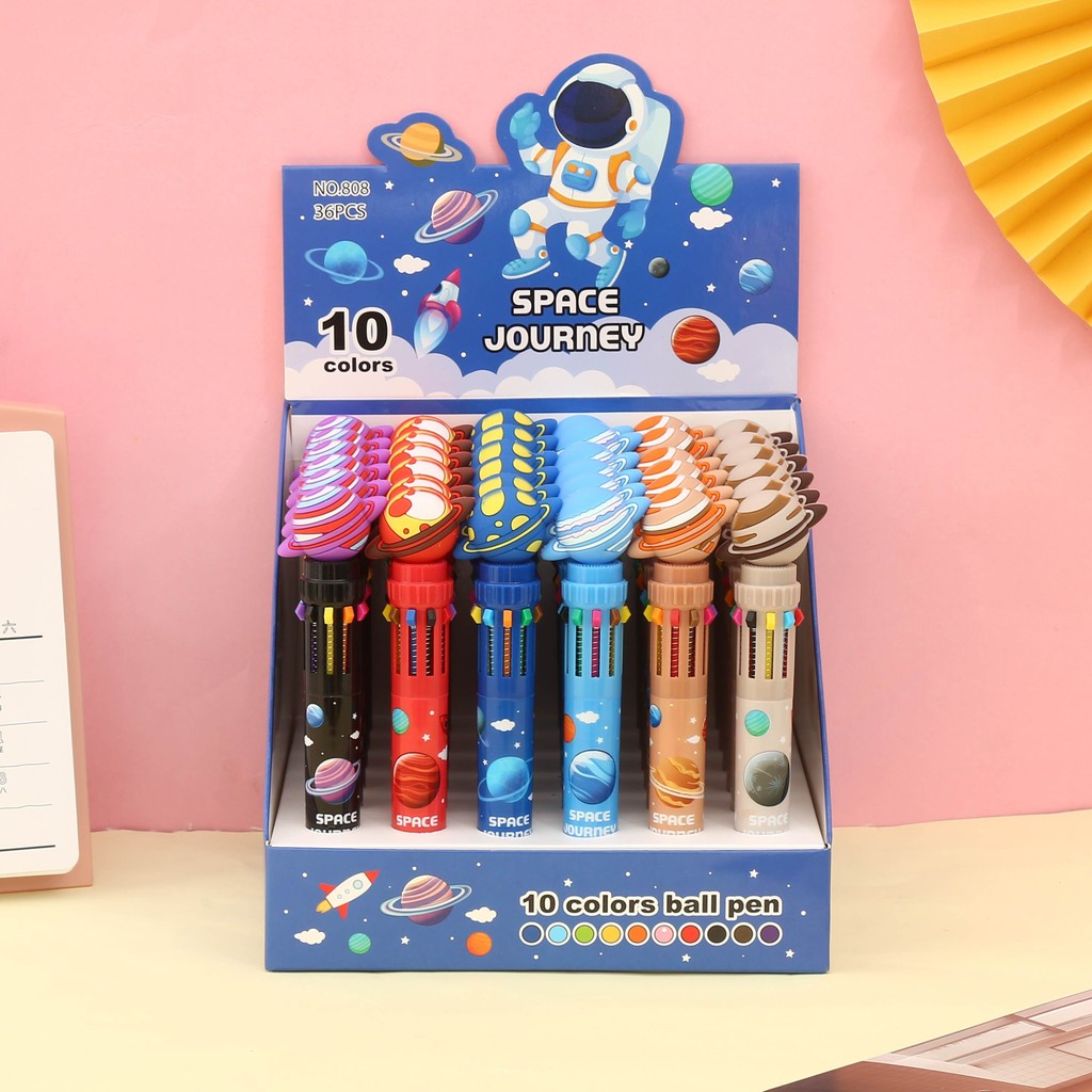 

[GROSIR ATK] PULPEN GEL MEKANIK 10 WARNA DALAM 1 PENA MOTIF PLANET SATURNUS DENGAN WARNA YANG INDAH