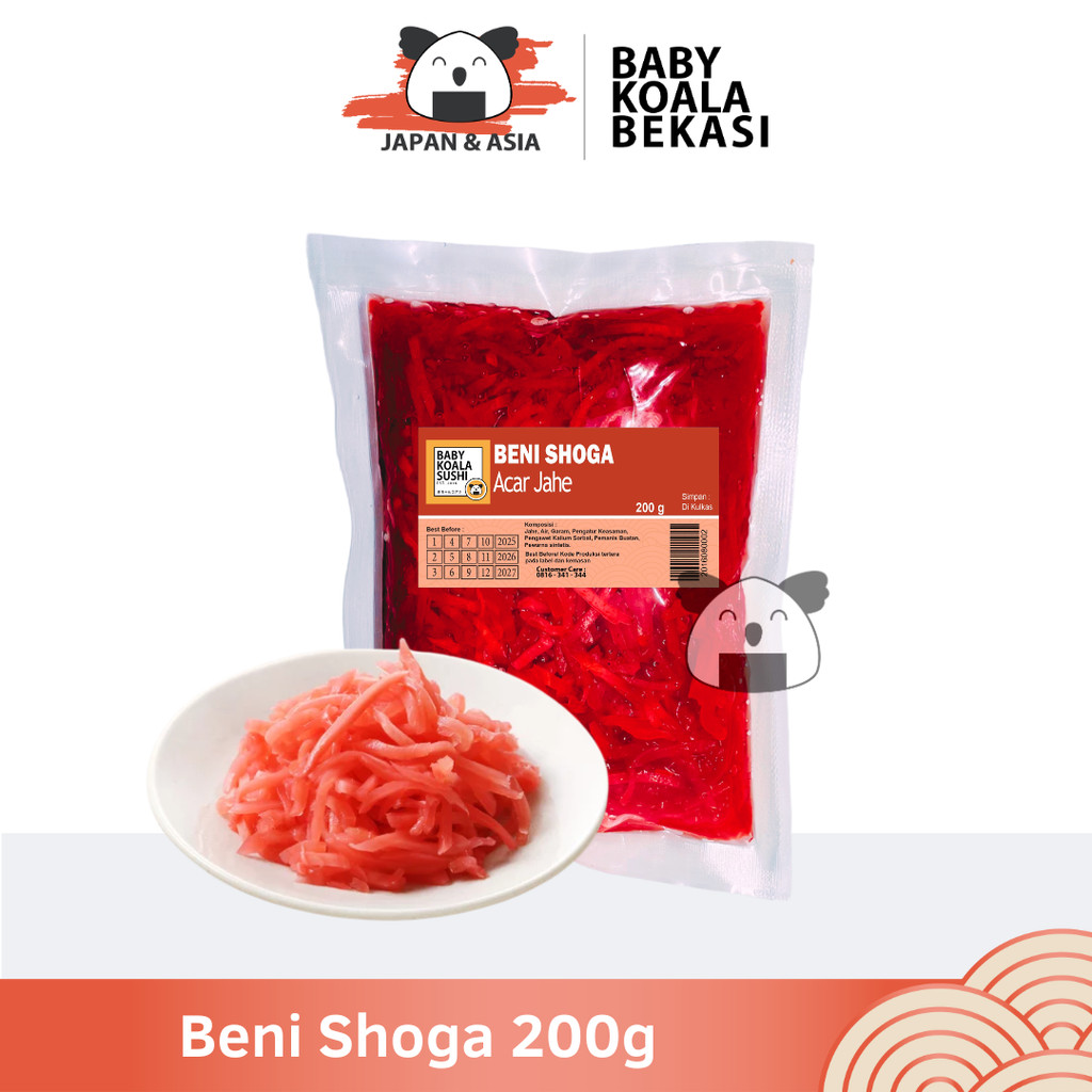 

BENI SHOGA Acar Jahe Asin 200 g Halal │ Benisoga Import Benishoga Bukan Gary/Gari Pink - BKB
