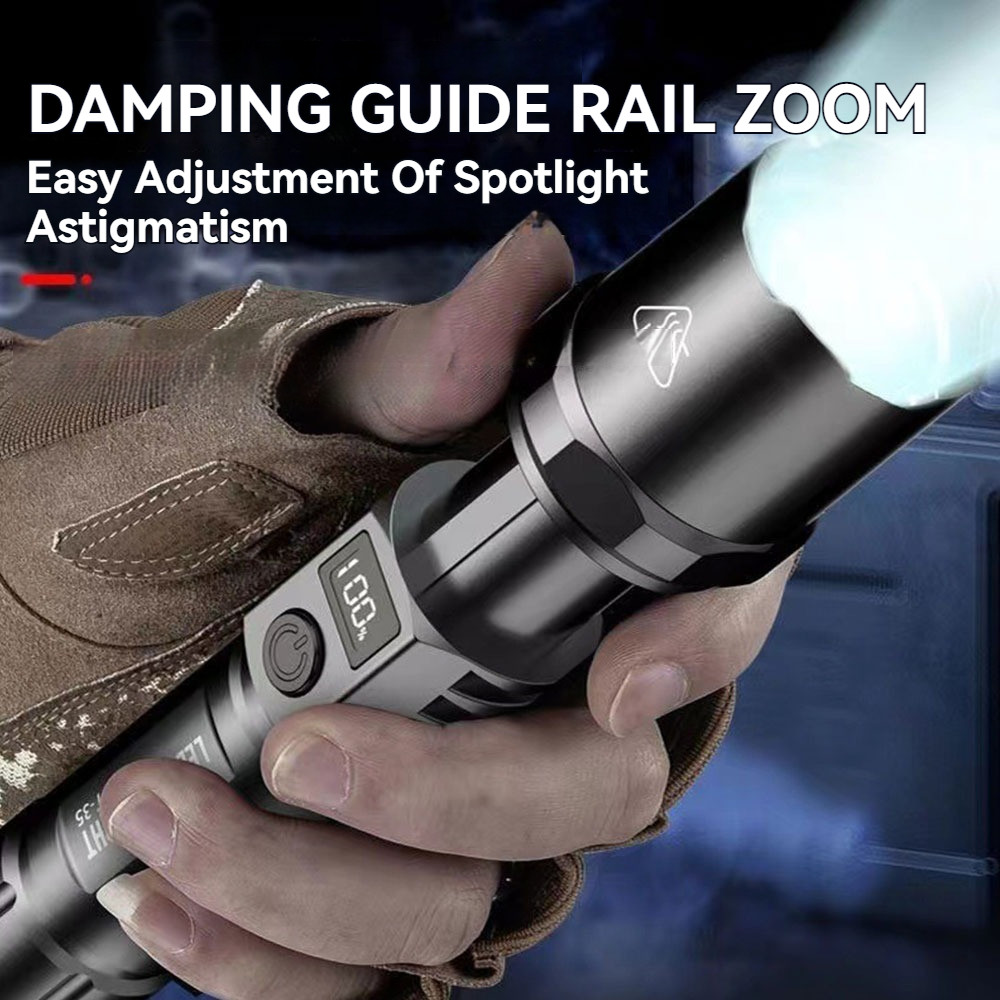 Baterai Tahan Rechargeable Led 18650 Portabel Air Tahan Senter Lama Zoom Terang Swat