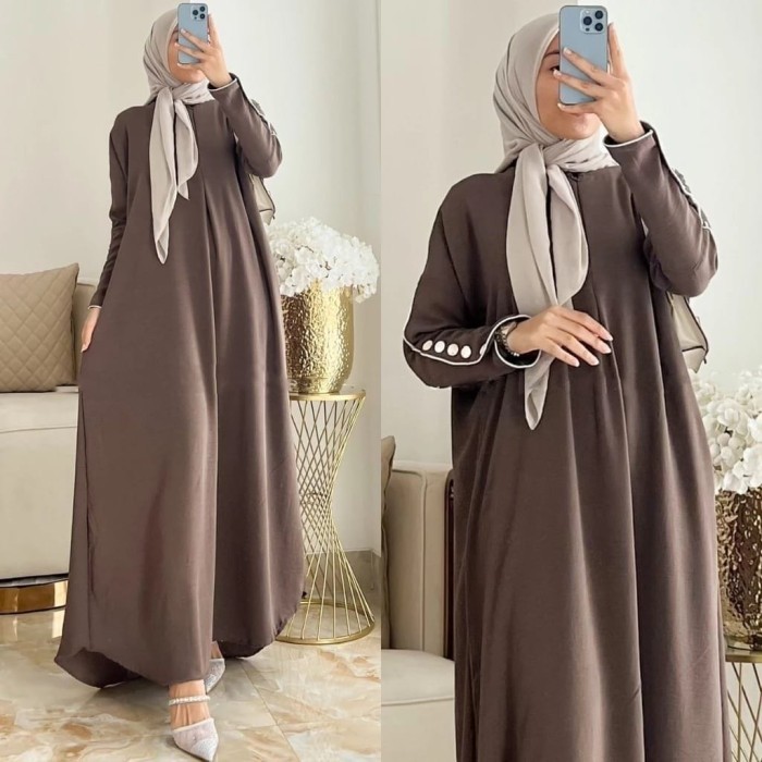 Gamis Wanita Keren Murah Bahan Bagus /Abaya Dress Gamis Wanita Batwing Oversize Crincle Inara Mecca 