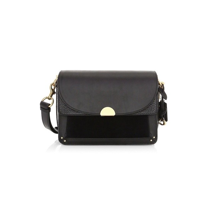 Coach Dreamer Shoulder Bag in Black Leather Mix Suede
