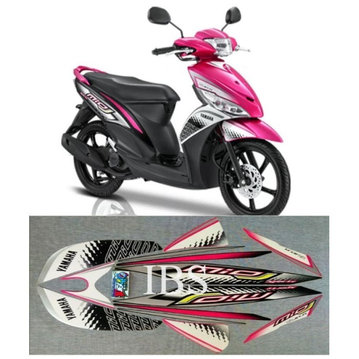 STRIPING MIO J PINK 2013 STIKER ORI YAMAHA POLET
