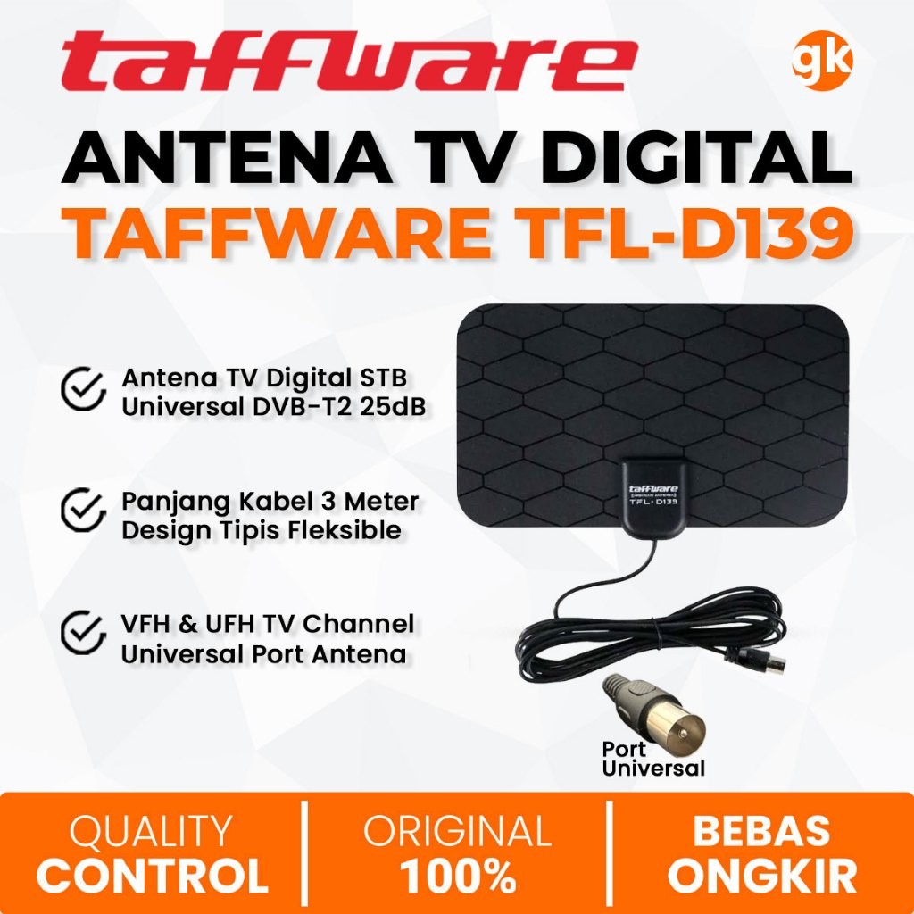 Antena TV Digital Taffware TFL D139 High Gain 25-dB Indoor / Outdoor