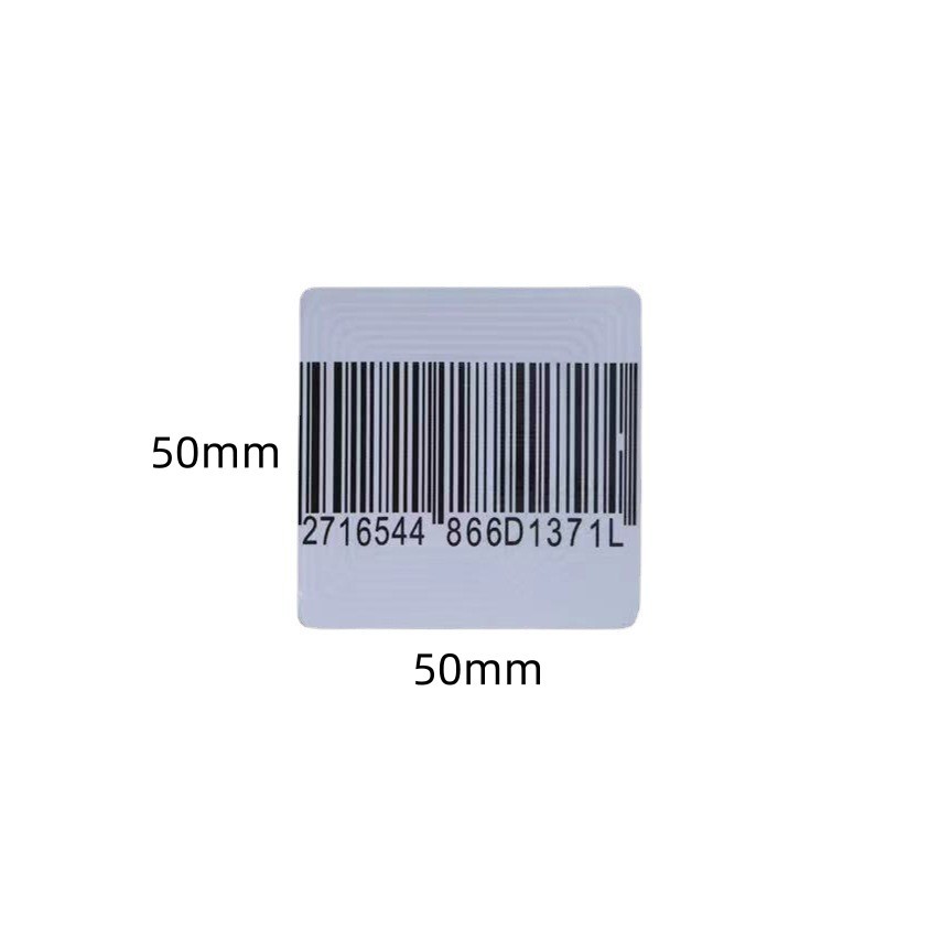 

1000Pcs/roll 50 * 50MM Supermarket Anti-Theft Label Barcode RF Anti-Theft Label Supermarket Anti-Theft sticker Frequency 8.2MHZ