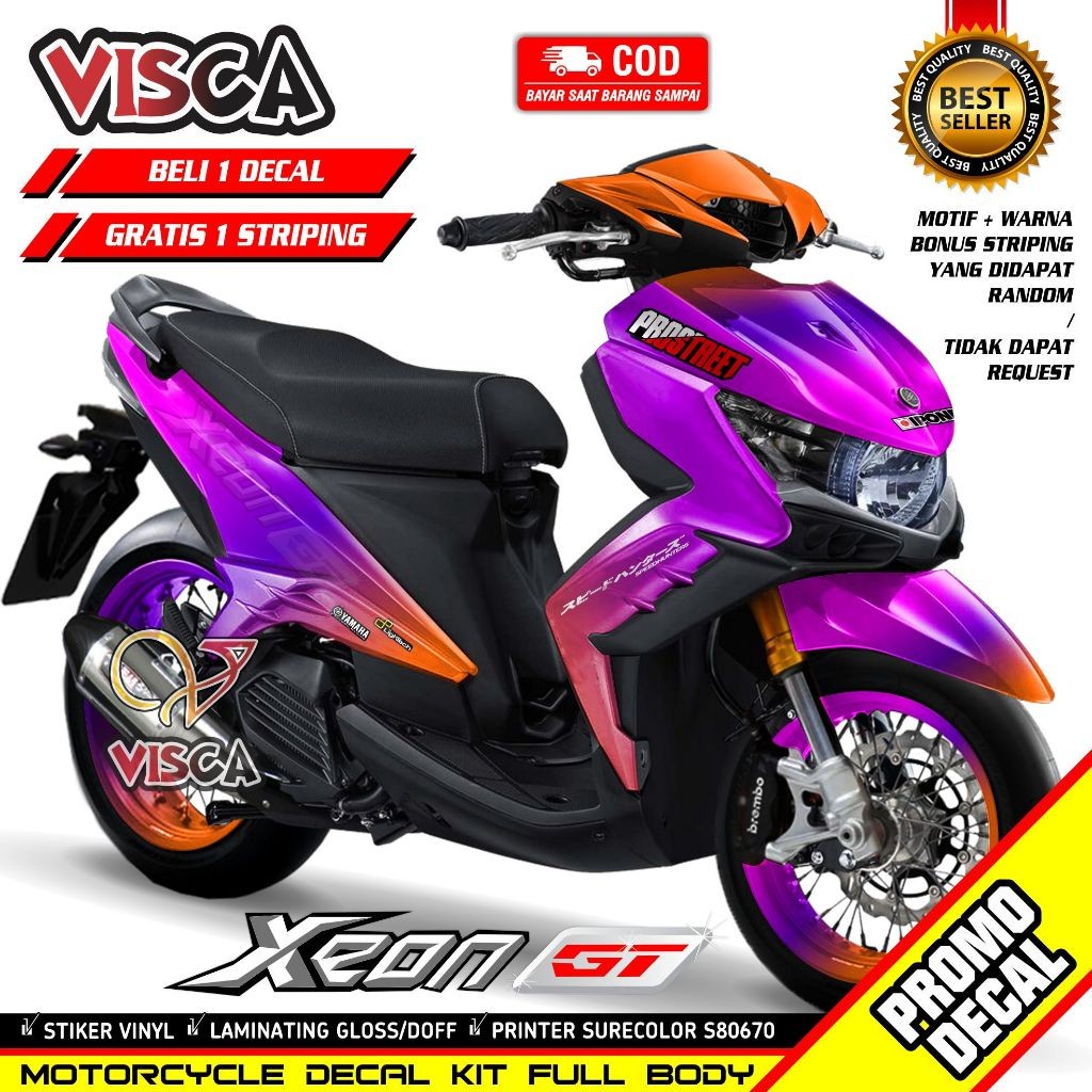 Decal Xeon GT 125 Full Body - Stiker Xeon GT 125 Full Body - Striping Xeon GT 125 Full Body - Decal 