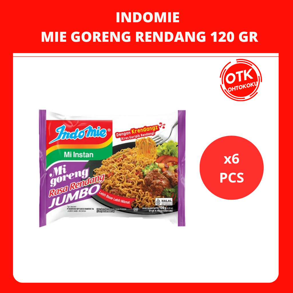 

Indomie Mi Instan Goreng Rendang Jumbo 120 gr x 6 pcs