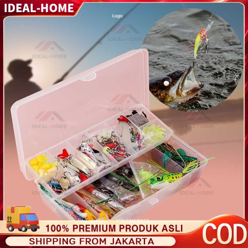 75pcs Set Umpan Pancing Fishing Tackle Box Soft Plastic Lure Umpan Campur Set Aksesoris Umpan Pancin