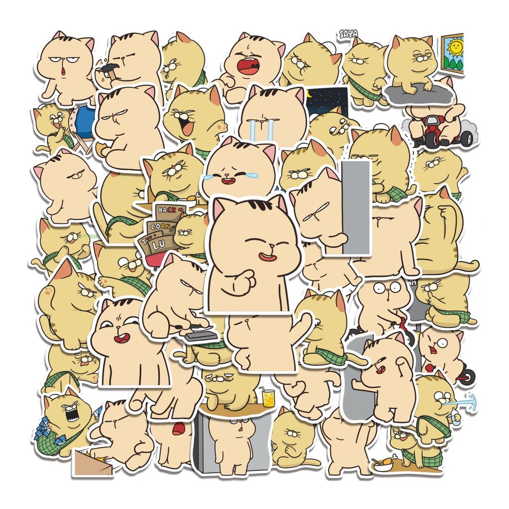 

COD 50 Pcs Stiker Funny Tomcat Lucu Anti Air Untuk Dekorasi Notebook Sepeda Skateboard Handphone