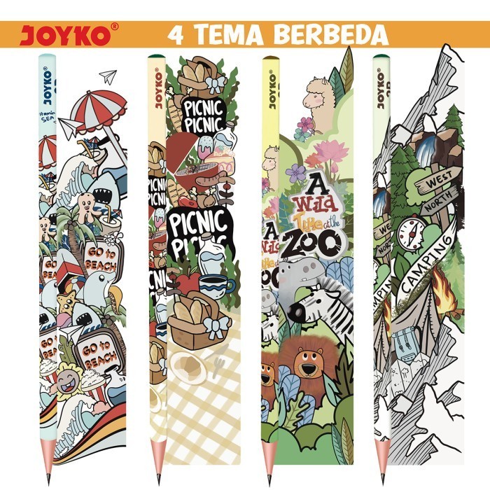 

Pensil 2B Joyko P-8128 Time to Explore Round Grip Pencils - Pak