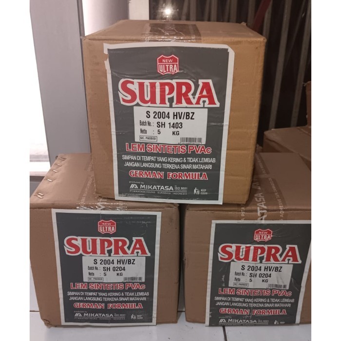 

Lem Kayu PVAC 5kg Supra Sintetis Putih Perekat
