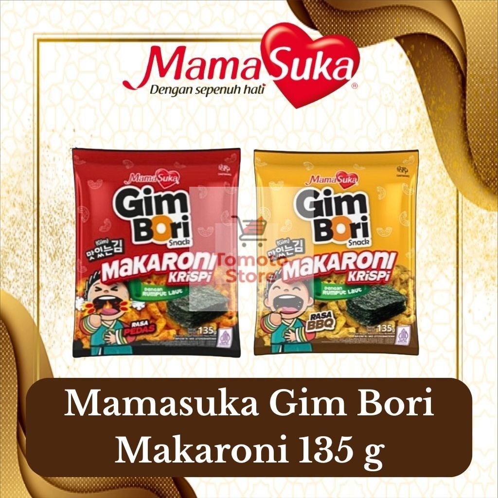 

✨ TOMOTOSTORE ✨ MAMASUKA Gim Bori Makaroni Kemasan Besar 135 gr | Pedas & BBQ