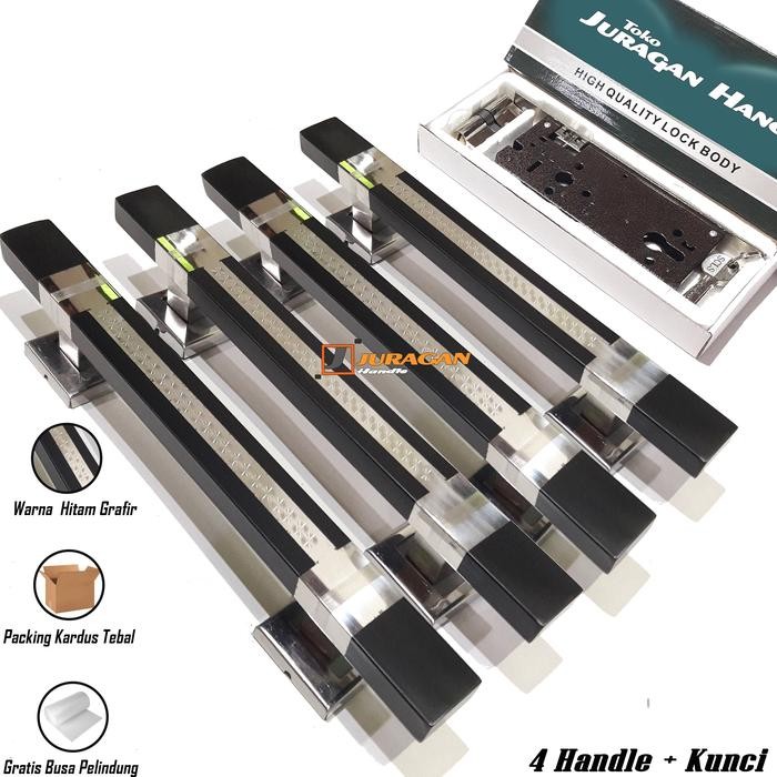 Handle Pintu Set Kunci Rumah 60 cm - Gagang Stainless Steel Pintu 2 Daun - Body Kunci Body Pelor Teb