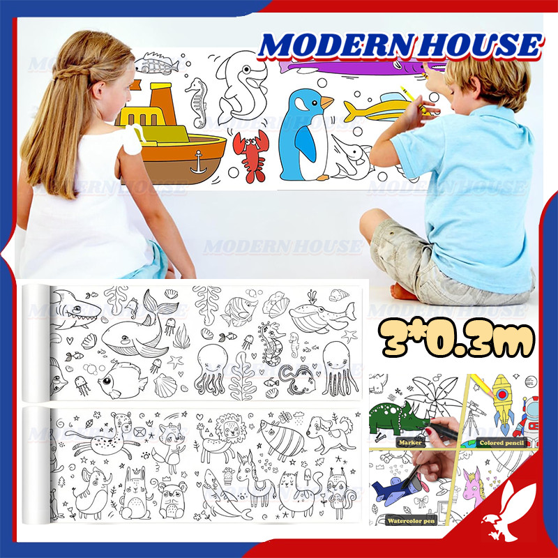 

Kertas Mewarnai Jumbo Anak Kertas Mewarnai Jumbo Dan Besar COLORING ROLL Paper | 3 METER Graffiti Scrol