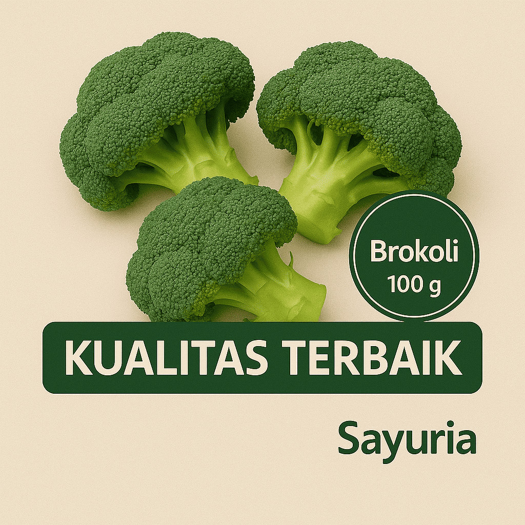 

Sayuria – Brokoli Segar Hijau 450gr | Sayuran Bergizi Tinggi, Siap Masak