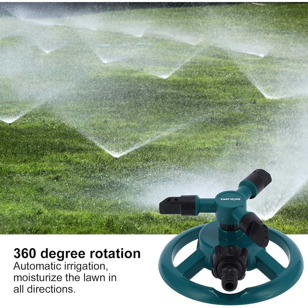 Penyiram Tanaman Sprinkler Taman Kran Penyemprot Rumput Otomatis Putar 360 Derajat 3 Sprinkler Spray