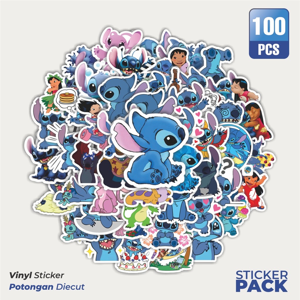 

Stiker Vinyl Stiker Kartun Disney Lilo & Stitch Waterproof Aesthetic- Untuk Laptop, Motor, dan Helm - Paper Stationery Pack