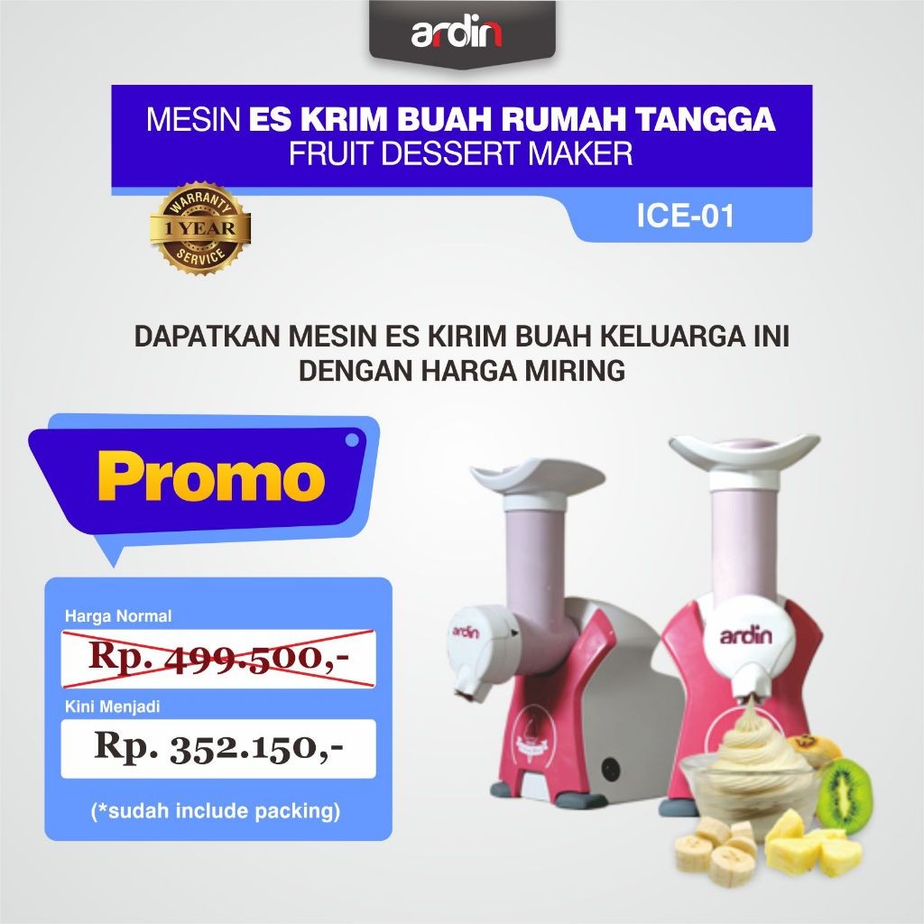 Mesin Es Krim Buah Ardin ICE-01
