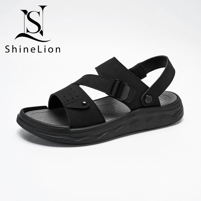 ShineLion KP-2512 Sandal Cowok Kekinian 2026 Hitam Minimalis Ringan Bernapas Anti Slip Sandal Pria K