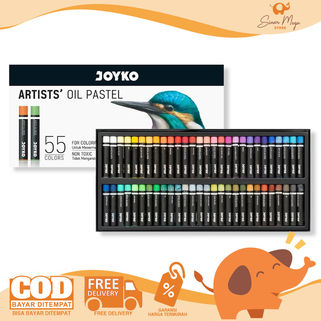 

Joyko Artist Oil Pastel OP-55ART / Krayon Minyak Mewarnai 55 Warna High Pigment Murah