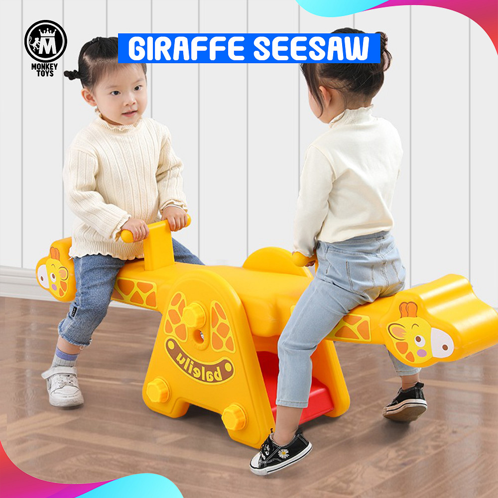MMonkeyToys Mainan Jungkat Jungkit Jerapah Anak Ketinggian Dapat Diatur Seesaw Indoor Playground