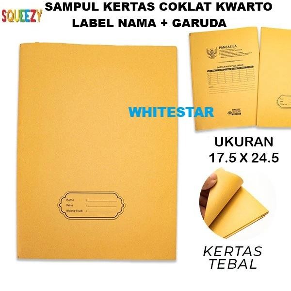 

(1 pak=20 lembar) sampul kertas coklat kwarto ada label nama - garuda - ukuran / uk quarto kuarto