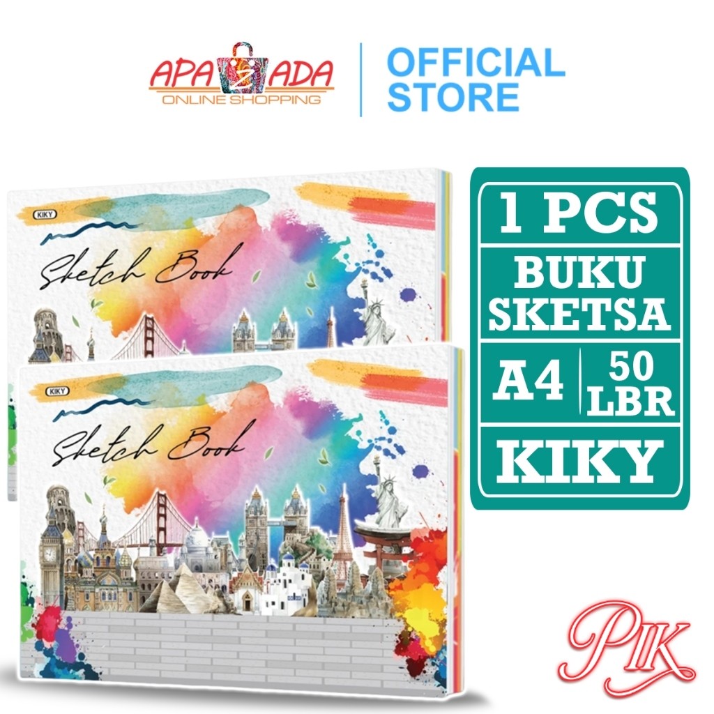

Buku Gambar Sketsa A4 Isi 50 Lembar / Sketch Book Kiky / Drawing Book Cover Random