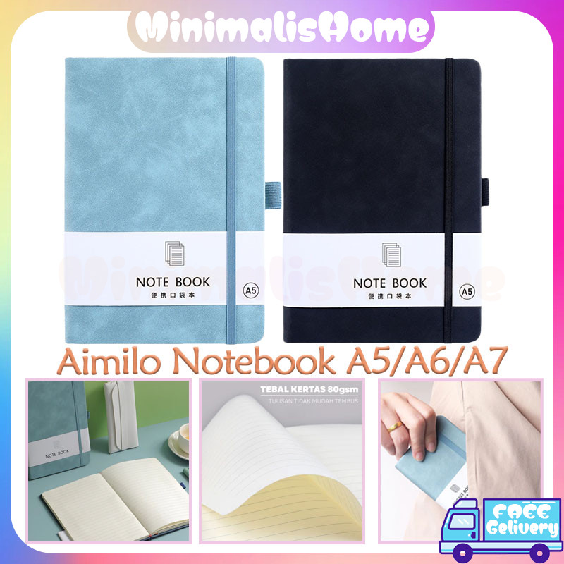 

Aimilo Notebook A5/A6/A7 /Buku Diary Aesthetic Buku/Catatan Buku Notes Kecil/Notebook Tali 100 Lembar