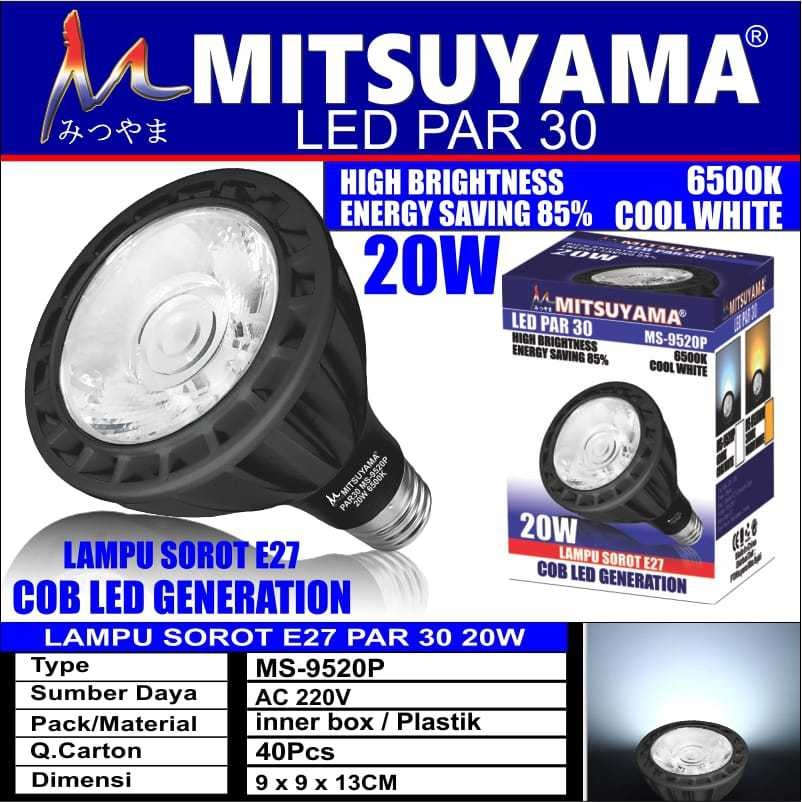 Lampu E27 LED PAR 30 20W 42W MS 9520P MS 9542P Putih/Warm White/Lampu Sorot COB LED 20 Watt 42 Watt 