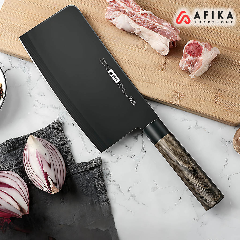 Pisau Daging Damascus Pattern Steel Cleaver Knife