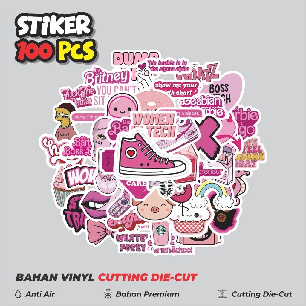 

Terbaru! 50 pcs Stiker Pink Aesthetic Pinterest V3 Dekorasi Lucu Kreatif untuk Notebook, Skateboard, HP