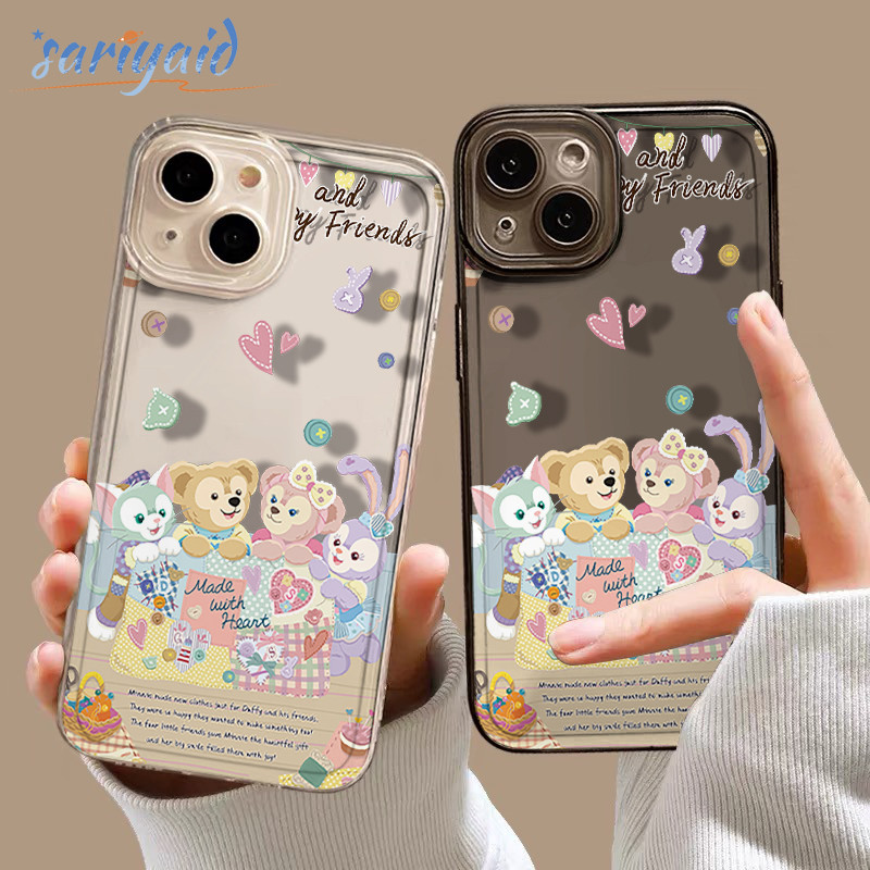 Casing IPhone Beruang Duffy Transparan Soft Case Fashion Cocok untuk iPhone 11 12 13 14 15 16 Pro Ma